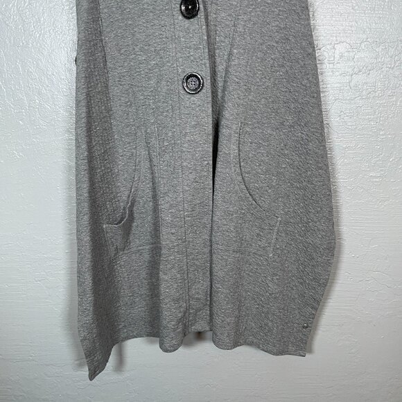 Neon Buddha Women XL Gray Highlands Hooded Sweater Vest Lagenlook Oversized - Picture 2 of 7